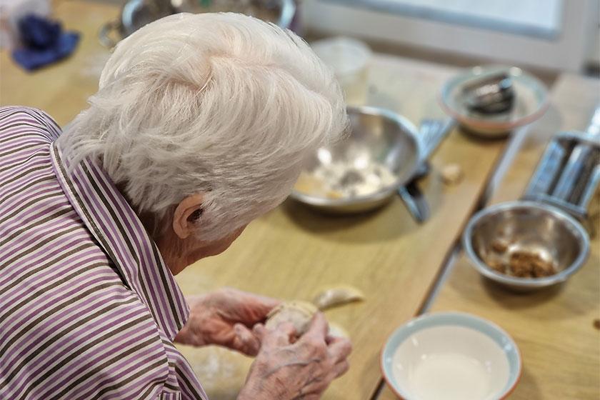 Residents at Fernihurst Nursing Home, our care and nursing home in Exmouth, enjoying cookery sessions 