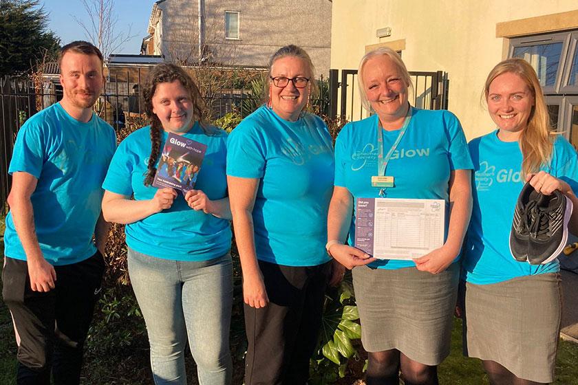 our team at Ridgewood Court Residential Care Home in Pensby ready for their Alzheimer's Society Glow Walk