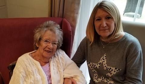 Mother and Daughter, Barbara and Alison Cropper Mother and Daughter seated smiling