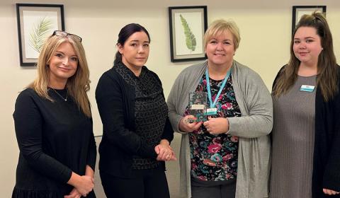 The team at Allanbank Care Home in Dumfries with their Caring UK Award 