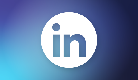 ID08 Jobs home - LinkedIn LinkedIn logo displayed in a white circle on a blue gradient background.