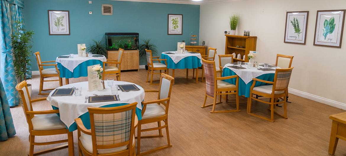 Bright and airy dining room at Wantage Care Home in Oxfordshire