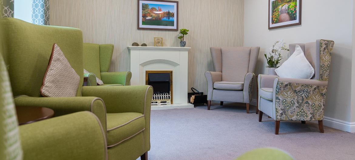Beautiful seating area with armchairs at Wantage Care Home in Oxfordshire