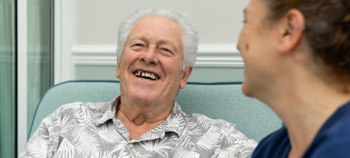 Resident and staff Smiling