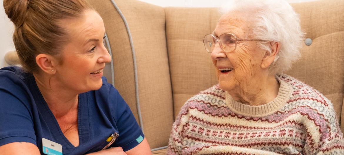 Resident and staff Smiling
