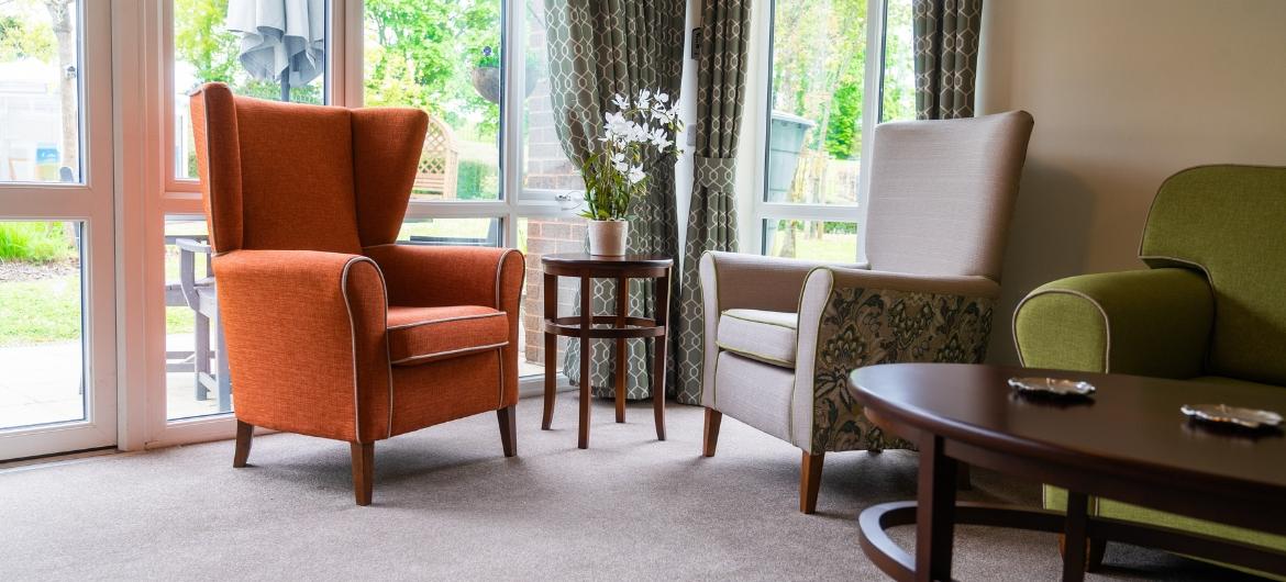A lounge area with comfortable arm chairs