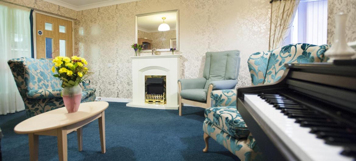 The piano in the Regent Residential Care Home lounge.