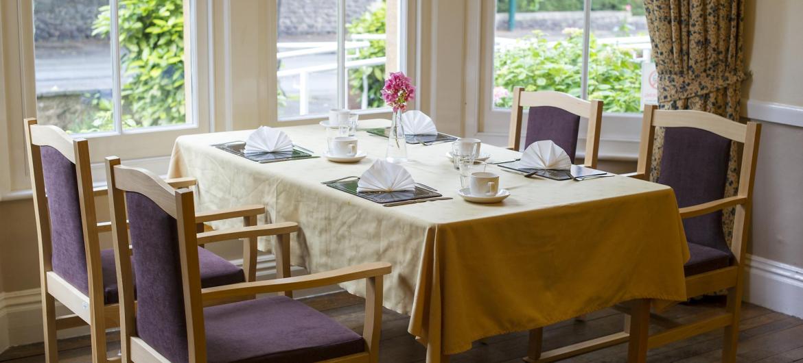 The light and airy dining room at The Winsor Nursing Home.