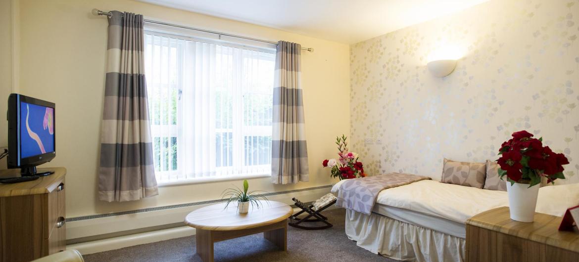 A typical bedroom at Aashna House Residential Care Home.