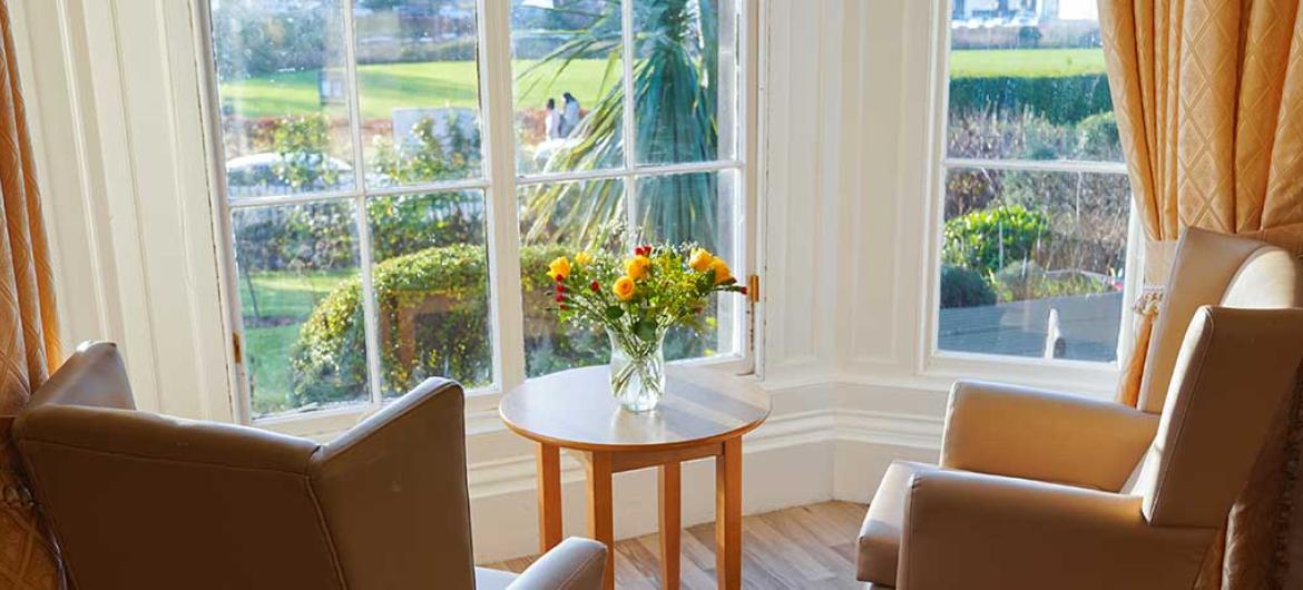 A view from a window in a communal area at Bridge View House