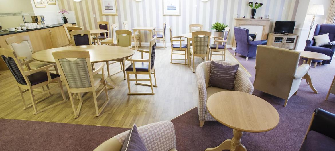 The open lounge and dining room at Haven Residential Care Home.