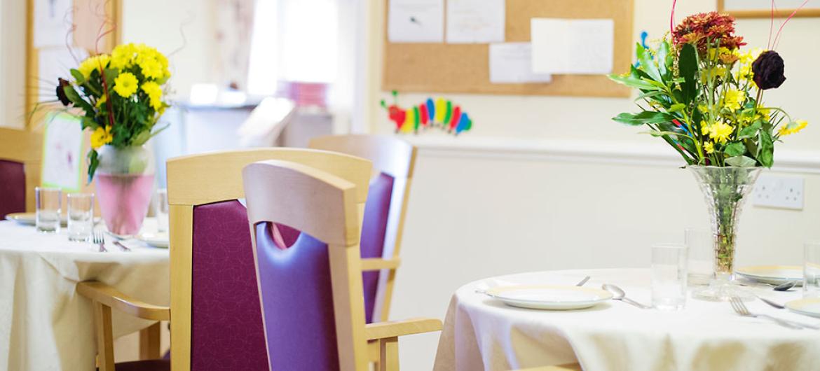 The dining room at Regent Residential Care Home
