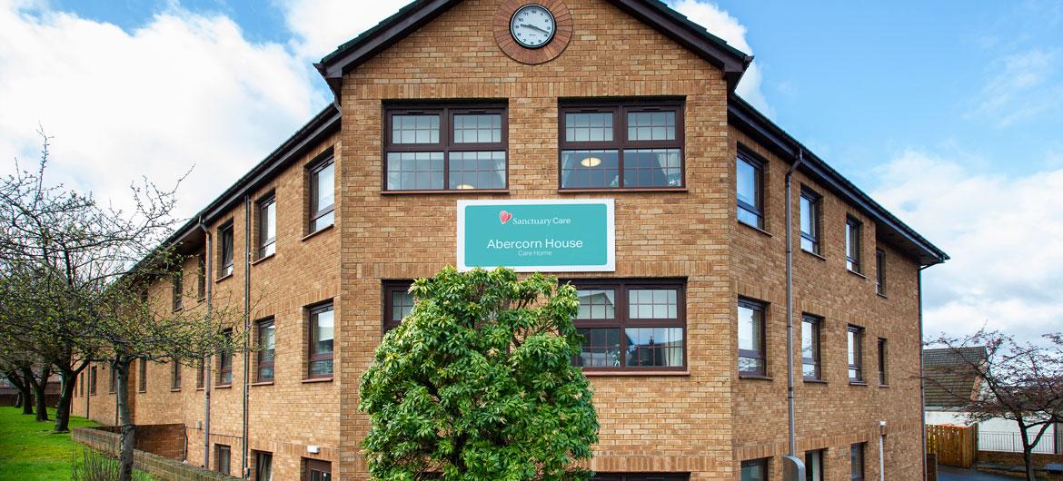 Exterior of Abercorn House Care Home in Lanarkshire