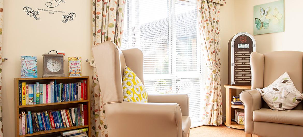 A quiet dementia friendly living area at Ashwood Park Residential and Nursing Home in Durham