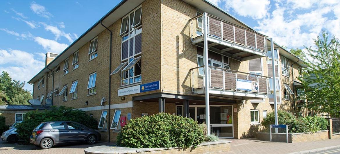 Athlone House Care Home exterior with balconies.