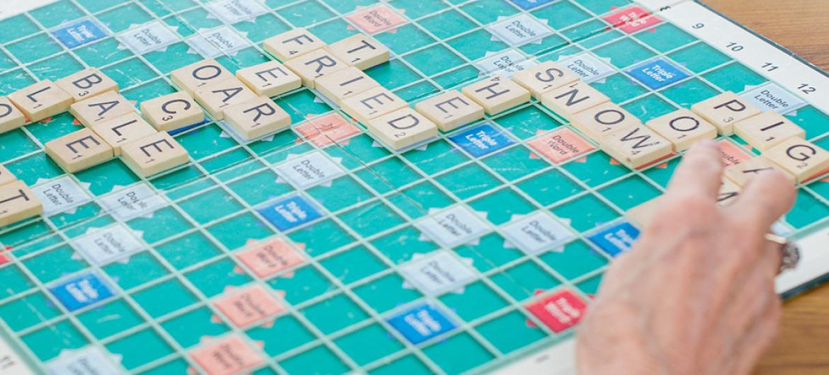 Scrabble being played by residents