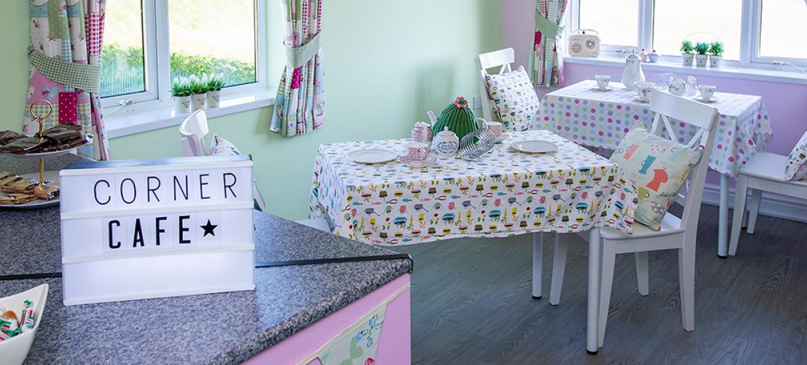 Corner Cafe at Birchwood Court Residential Care Home in Durham 