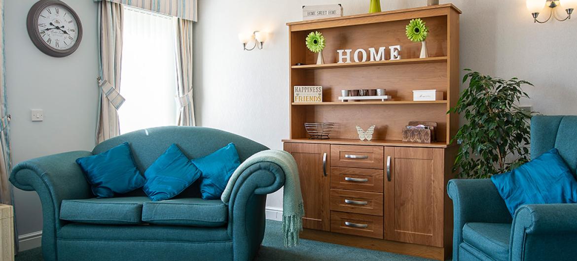 A Living Room at Birchwood Court Residential Care Home in Durham 