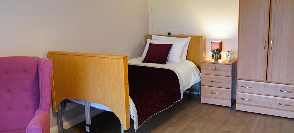 A typical bedroom at Bradwell Court