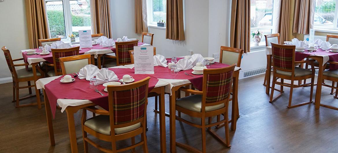 The dining area at Bradwell Court