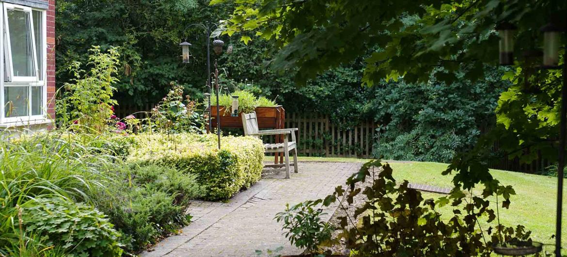 Garden area at Brambles Residential Care Home