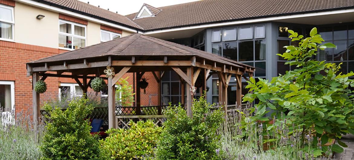 Outdoor garden at Briarscroft Residential Care Home in Birmingham