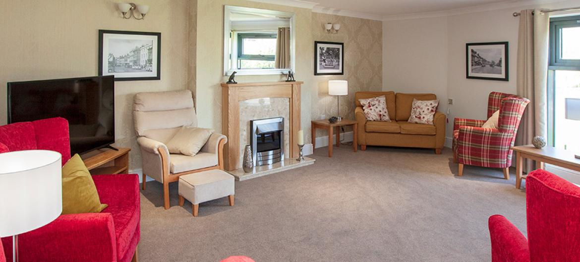 One of the comfy lounge areas at Briggs Lodge Residential and Nursing Home in Wiltshire