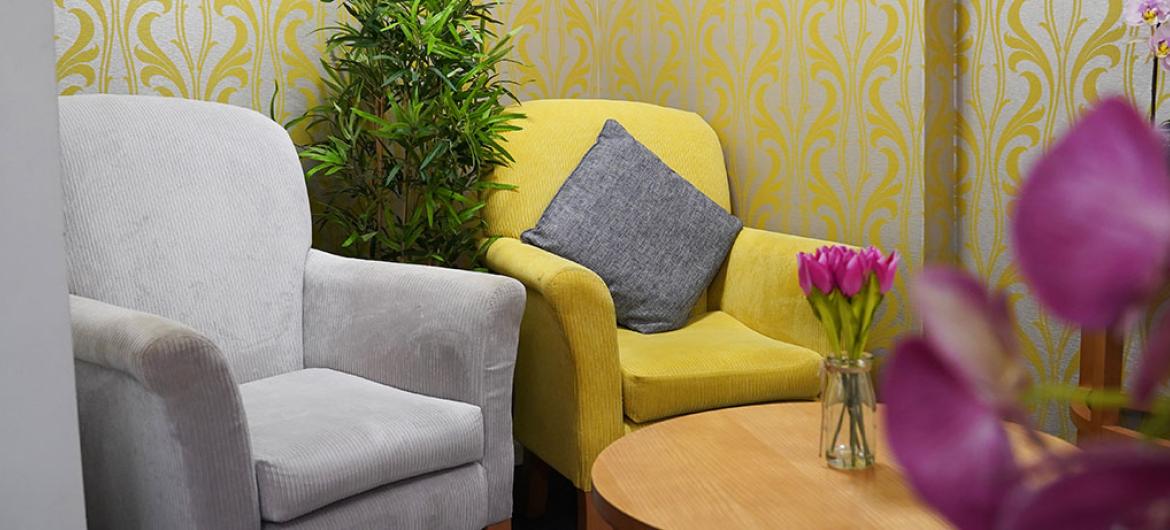 Comfy seating area at Fernihurst Nursing Home in Devon