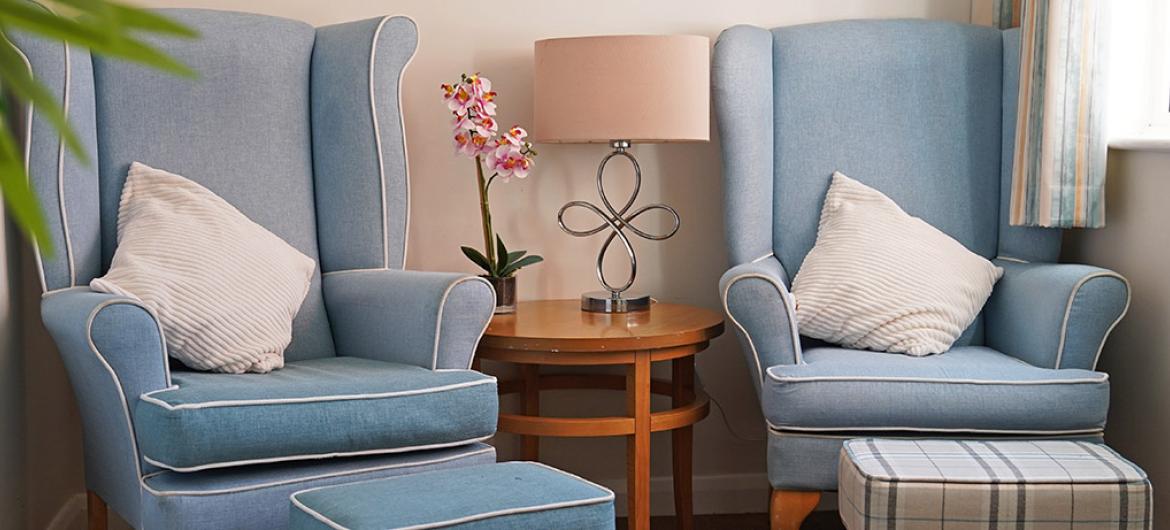 Light and airy seating area at Fernihurst Nursing Home in Devon