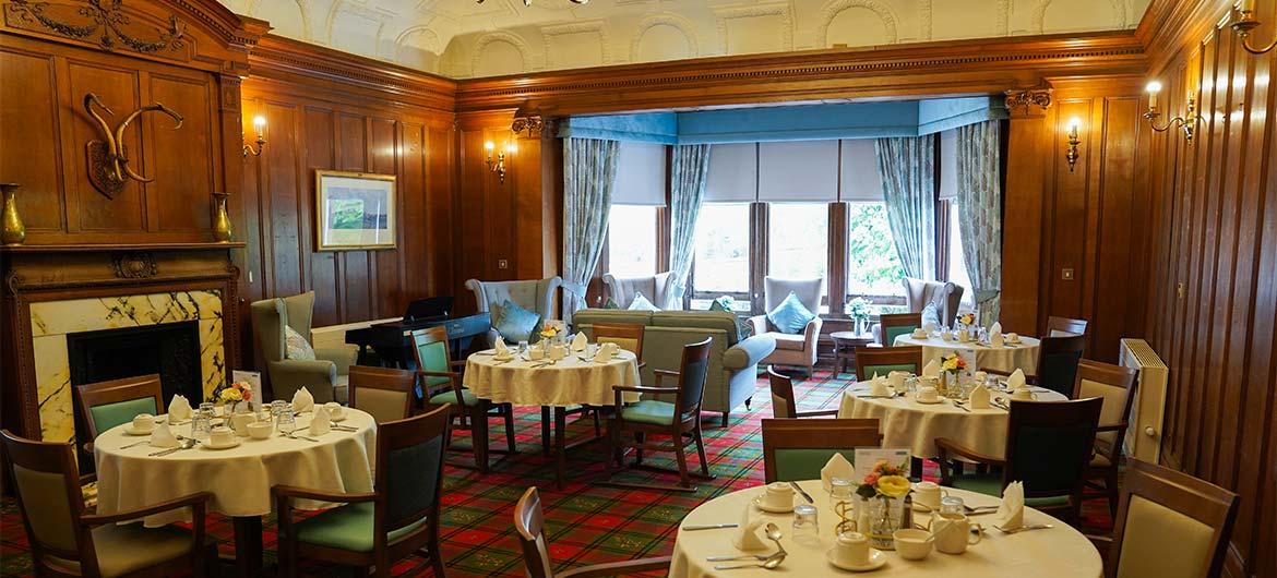 Interior of dining room at Glenfairn