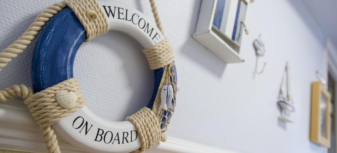 A nautical themed display in the activity area of the Greenslades Care Home.