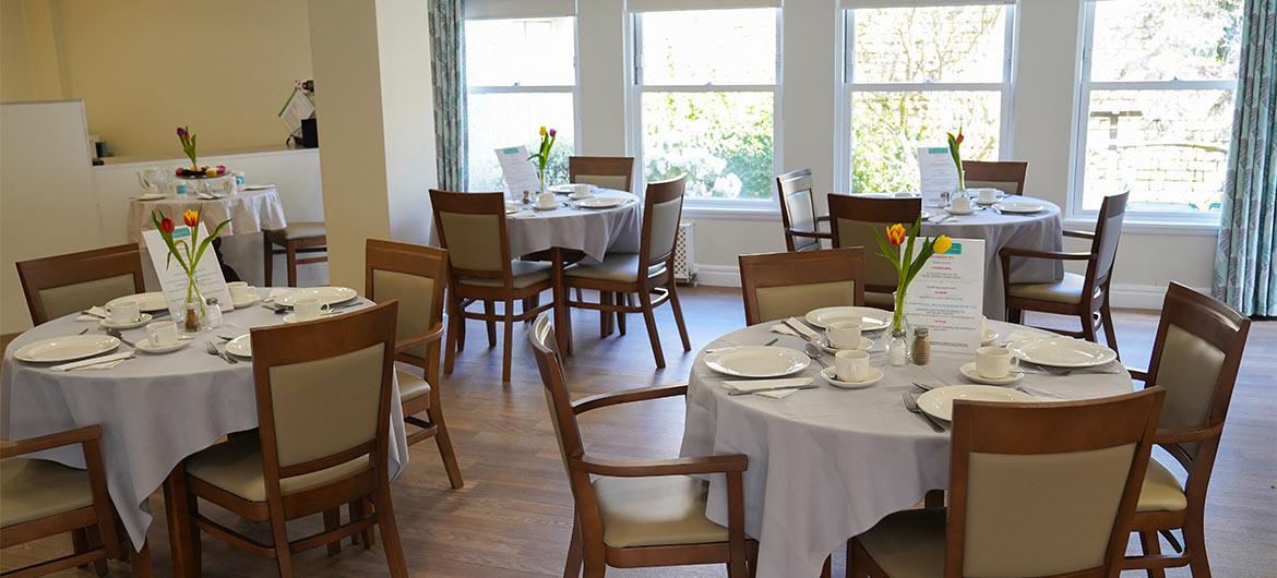 Interior of dining room at Howard house