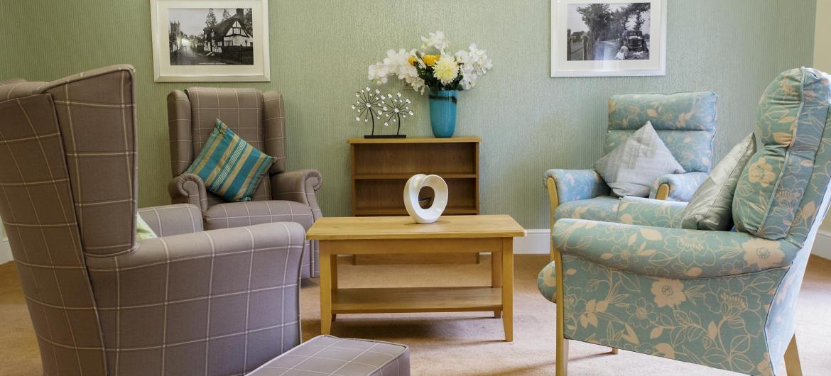 A cosy seating area in the lounge at the Lake View Residential Care Home.