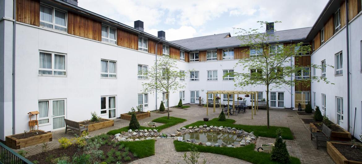 The courtyard garden at Time Court Residential and Nursing Home.