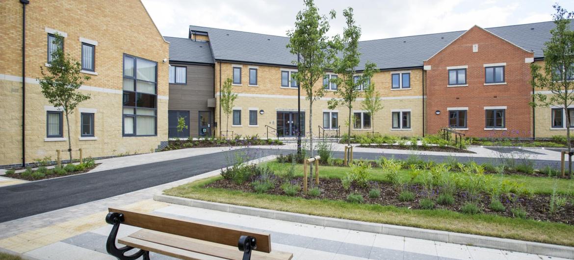 The front gardens and approach to the Juniper House Residential Care Home.