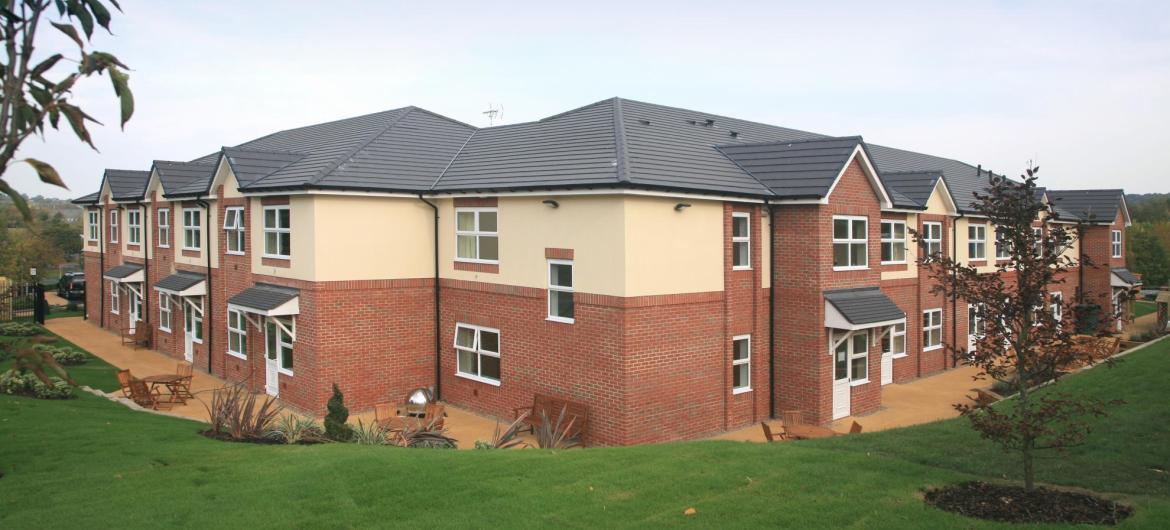 The view of Park View Residential Care Home from across the manicured lawns.