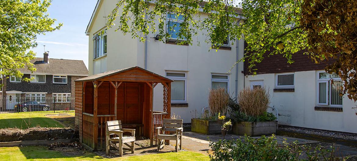 The beautiful garden at Pavillion Residential and Nursing Home in Durham