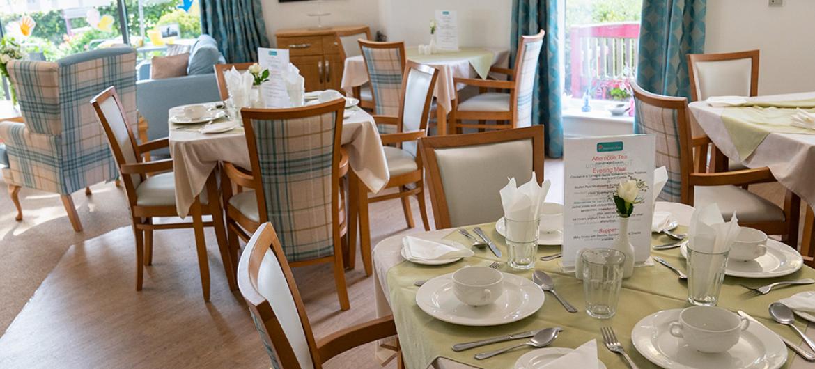 Interior of dining area at Castlecroft Castlecroft Residential Care Home in Birmingham