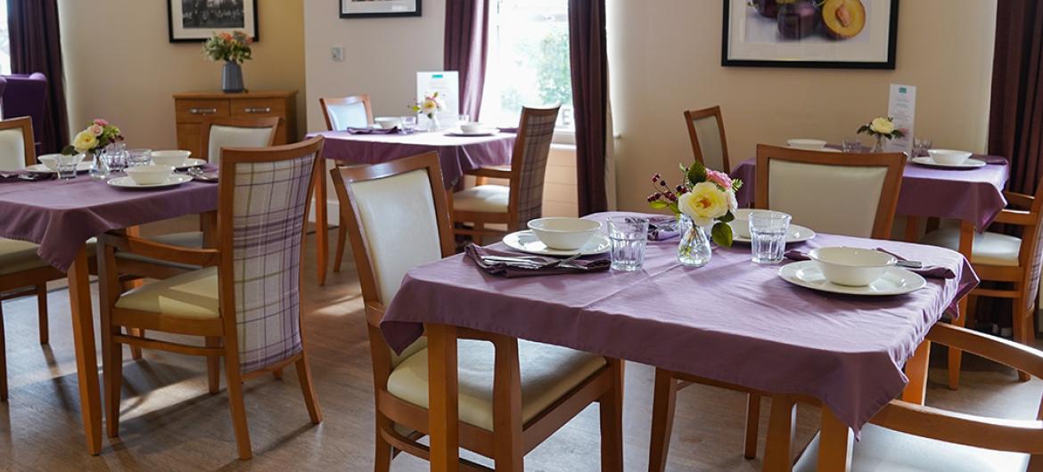 Highcroft Hall Care Home dining area