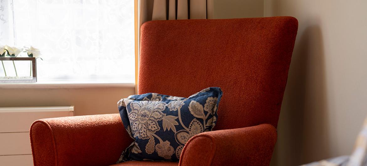 Interior of living area at Redhill Court Residential Care Home in Birmingham