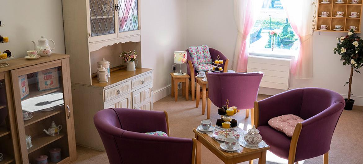Interior of tea room at Redhill Court Residential Care Home in Birmingham