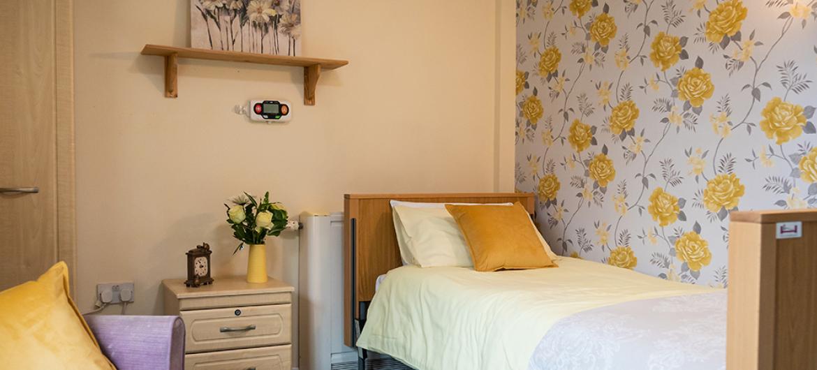 The Laurels Care Home bedroom