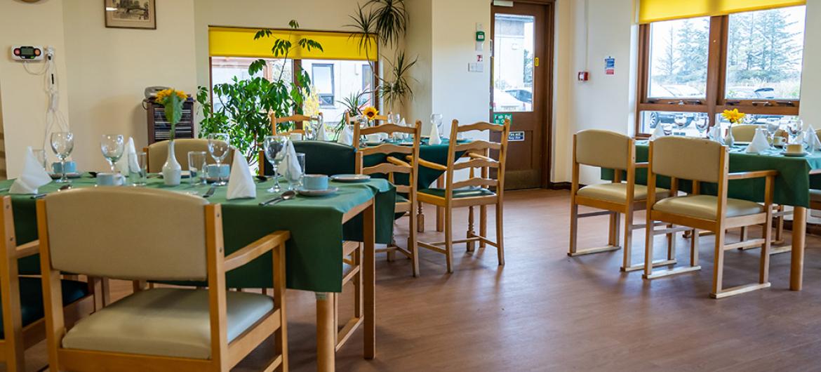 The Meadows Care Home dining area