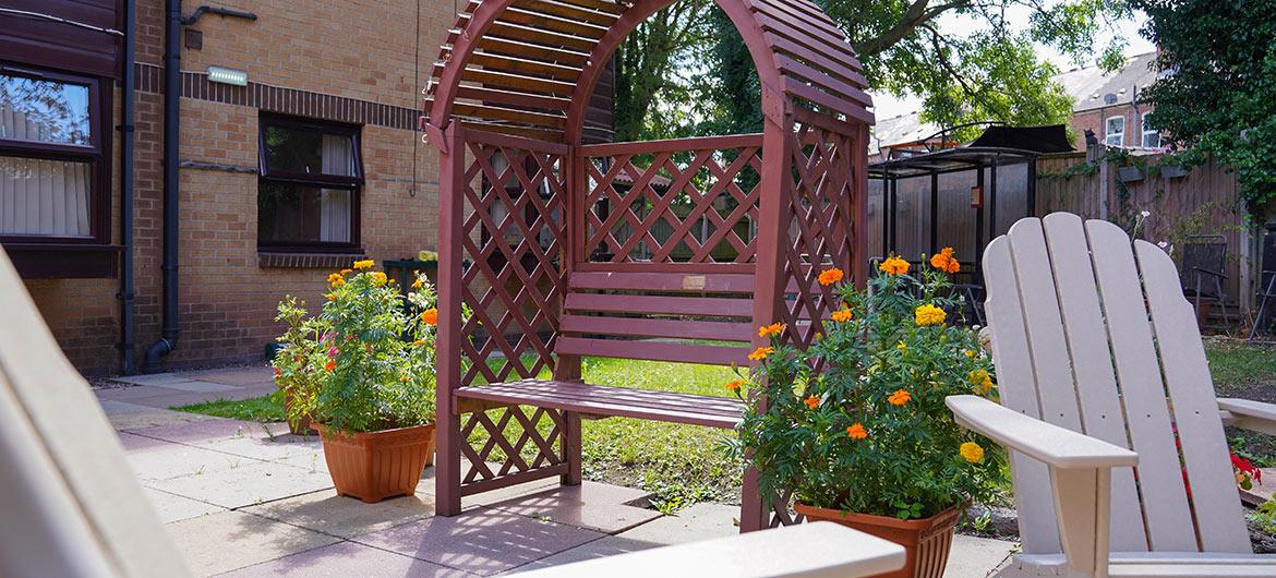 The garden area at Sherwood Forest