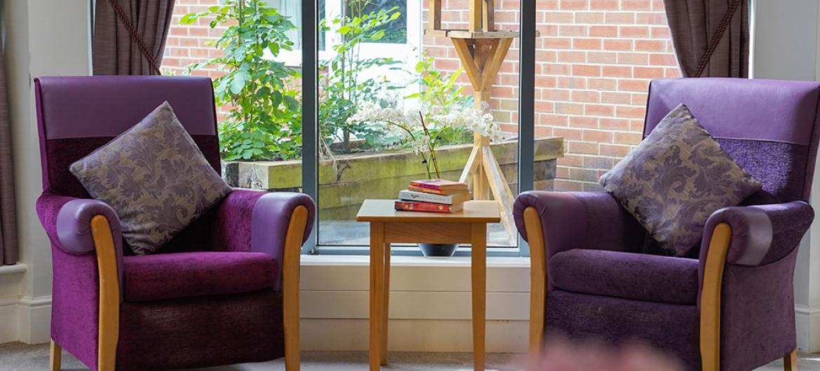 The Beeches Care Home garden room seating area