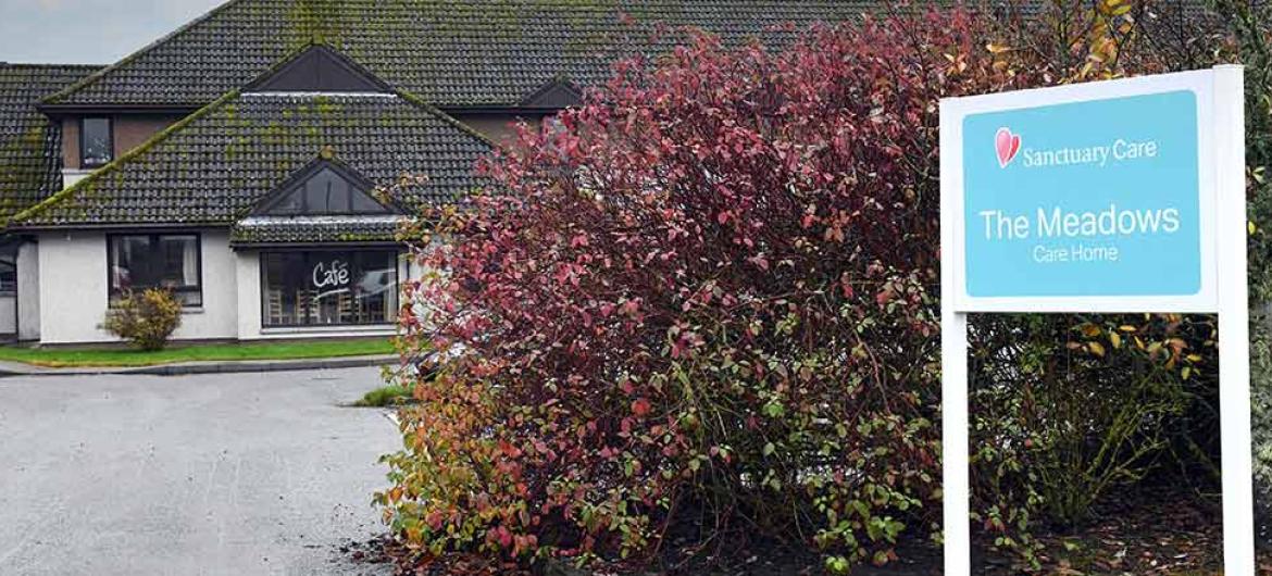 The Meadows Care Home in Dornoch viewed from the driveway