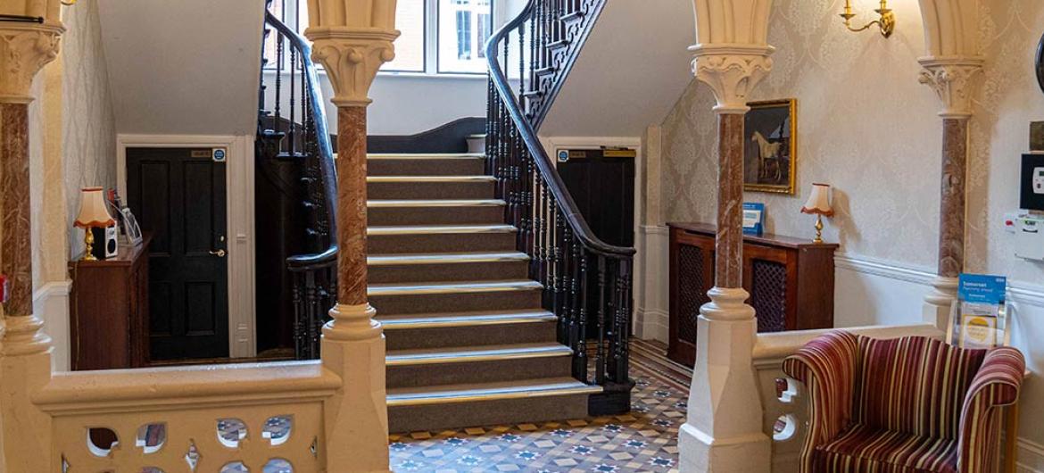 The main staircase at The Rosary