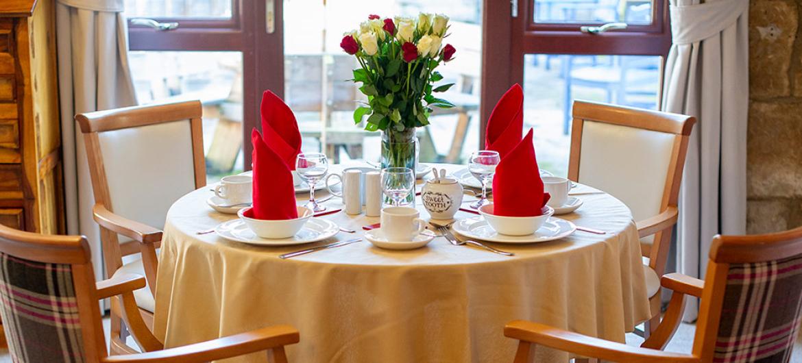 Dining room at Tyneholm Stables in East Lothian