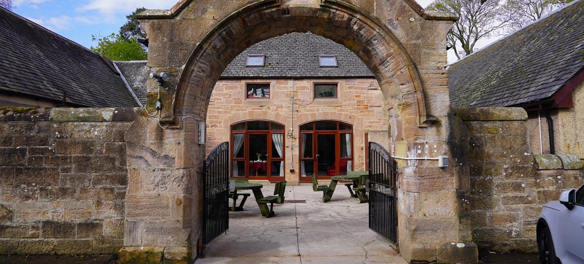 Front exterior of Tyneholm Stables Care Home in East Lothian
