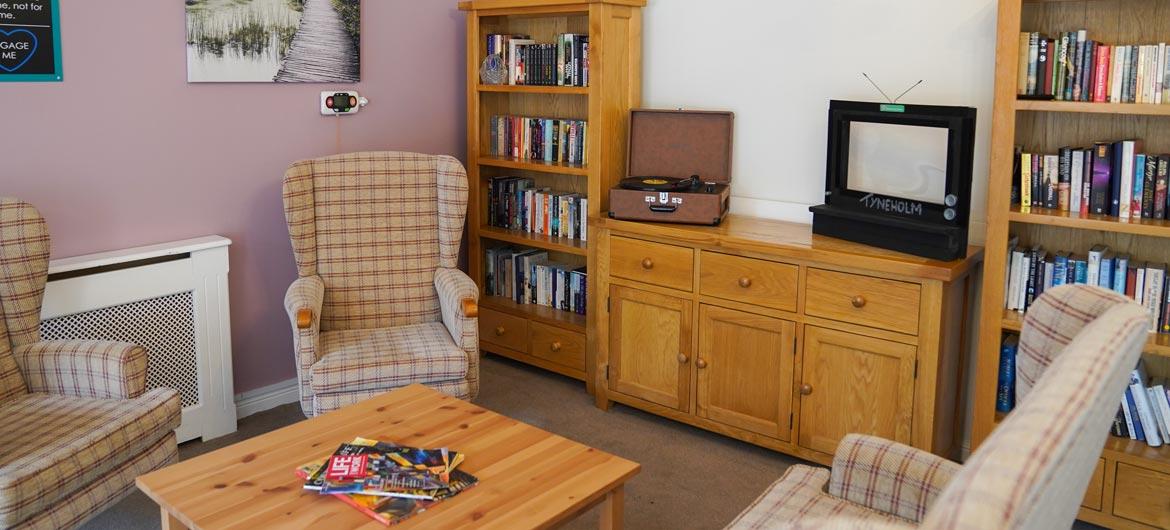 Shared residents lounge at Tyneholm Stables Care Home in East Lothian